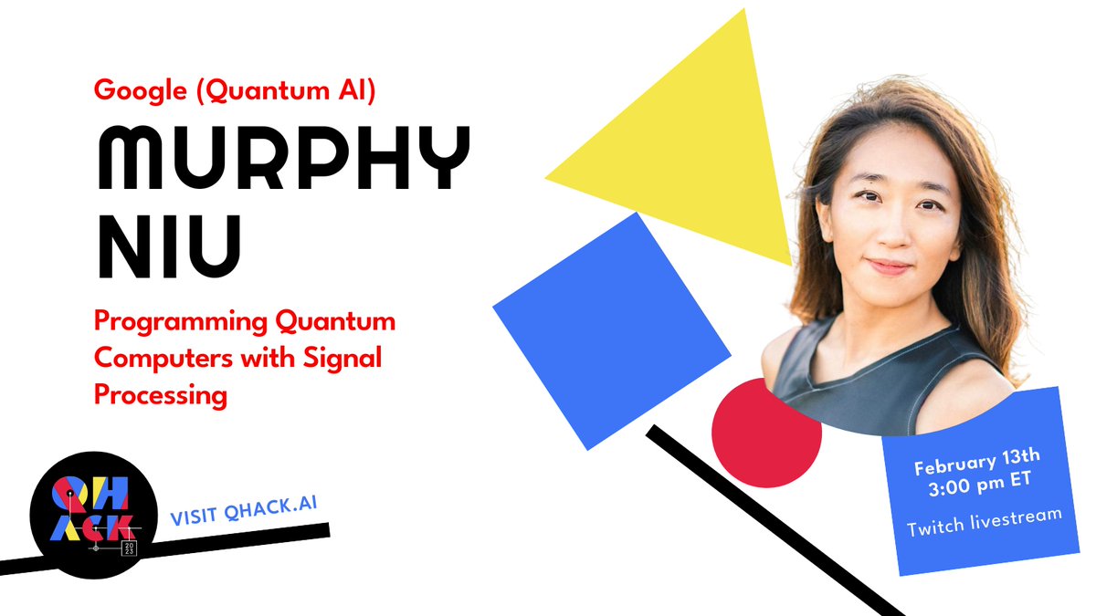 PennyLaneAI's tweet photo. #QHack2023 Speaker 🎤

Join Murphy Niu for a talk on:

"Programming Quantum Computers with Signal Processing"

Monday Feb 13 at 3 PM ET

https://t.co/CuiZhVE3HP

Sign up today at https://t.co/EdmmMI4ne2 https://t.co/r89GEzntGw