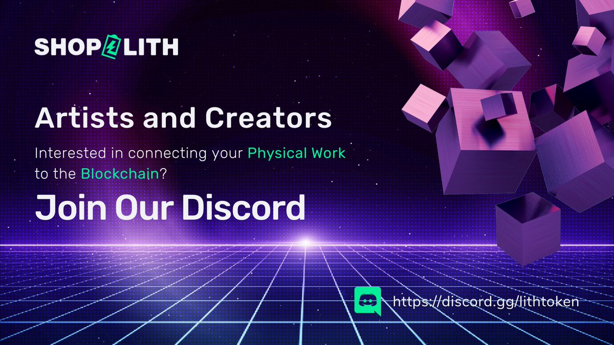 ShopLith_'s tweet photo. Artists and creators! Are you interested in connecting your physical work to the blockchain?
Join our discord to learn how you can get involved with ShopLITH, the only NFT marketplace with true physical integration. #ShopLITH #Phygital #ArtistsWelcome
https://t.co/ljyRZH76OR https://t.co/slWETbd5Vw
