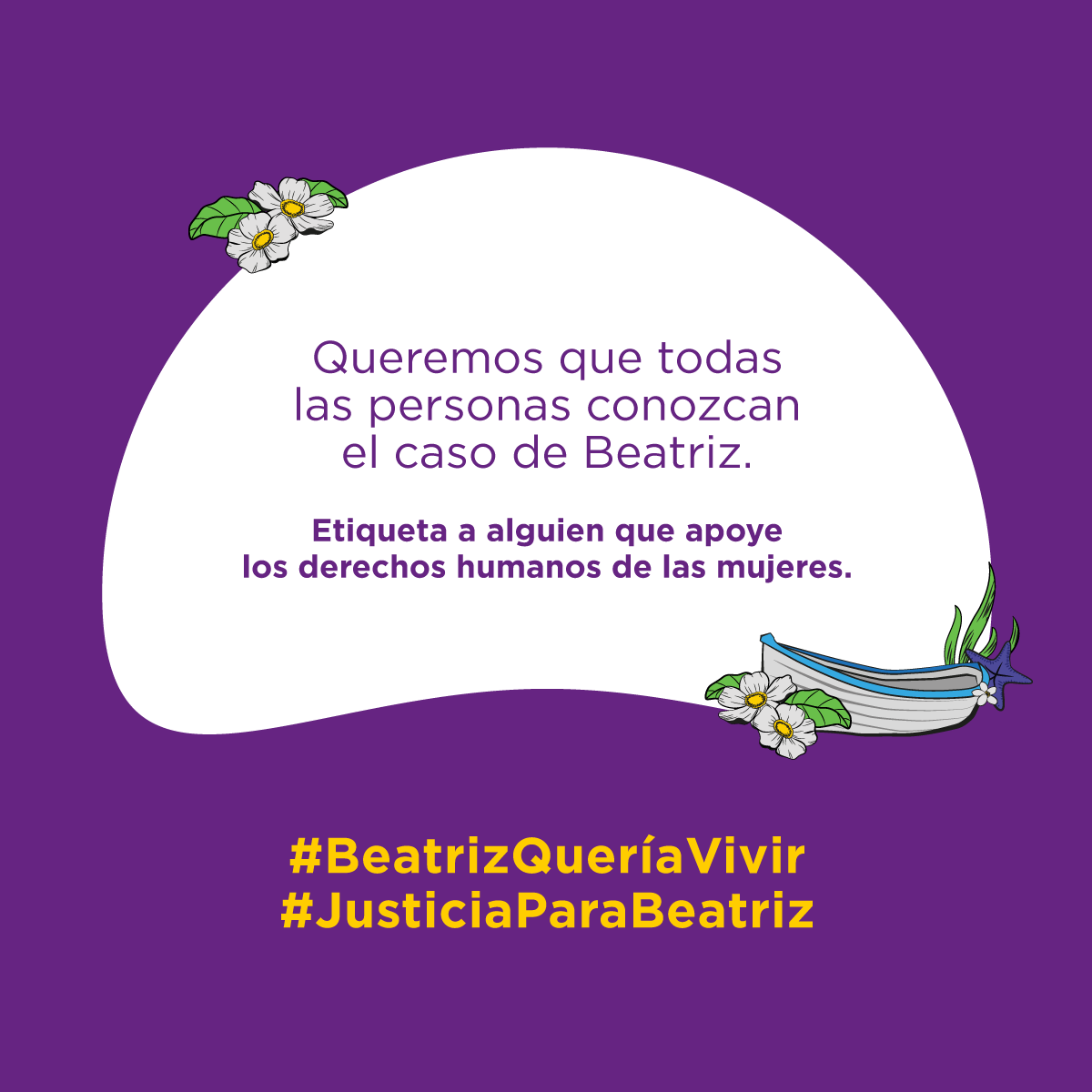 💬 Invita a tus amistades a conocer de esta historia. 

Haz que el Caso de Beatriz se conozca en todo el mundo para que ninguna otra mujer tenga que poner en riesgo su vida por interrumpir un embarazo inviable 👉🏾 justiciaparabeatriz.org