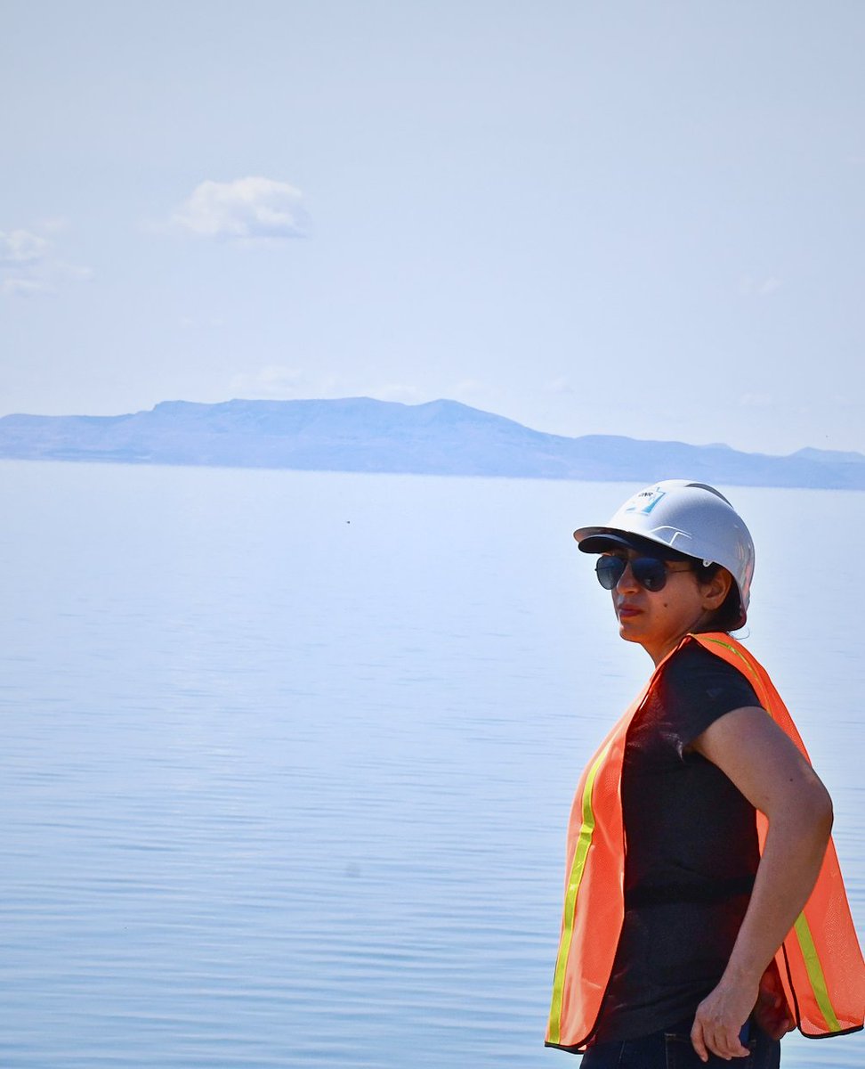 It's #InternationalDayofWomenandGirlsinScience! We're lucky to have several skilled, female engineers on the Water Resources team, including Leila here. She has a PhD in Civil and Environmental Engineering &amp; enjoys working on water budget &amp; modeling of #GreatSaltLake.