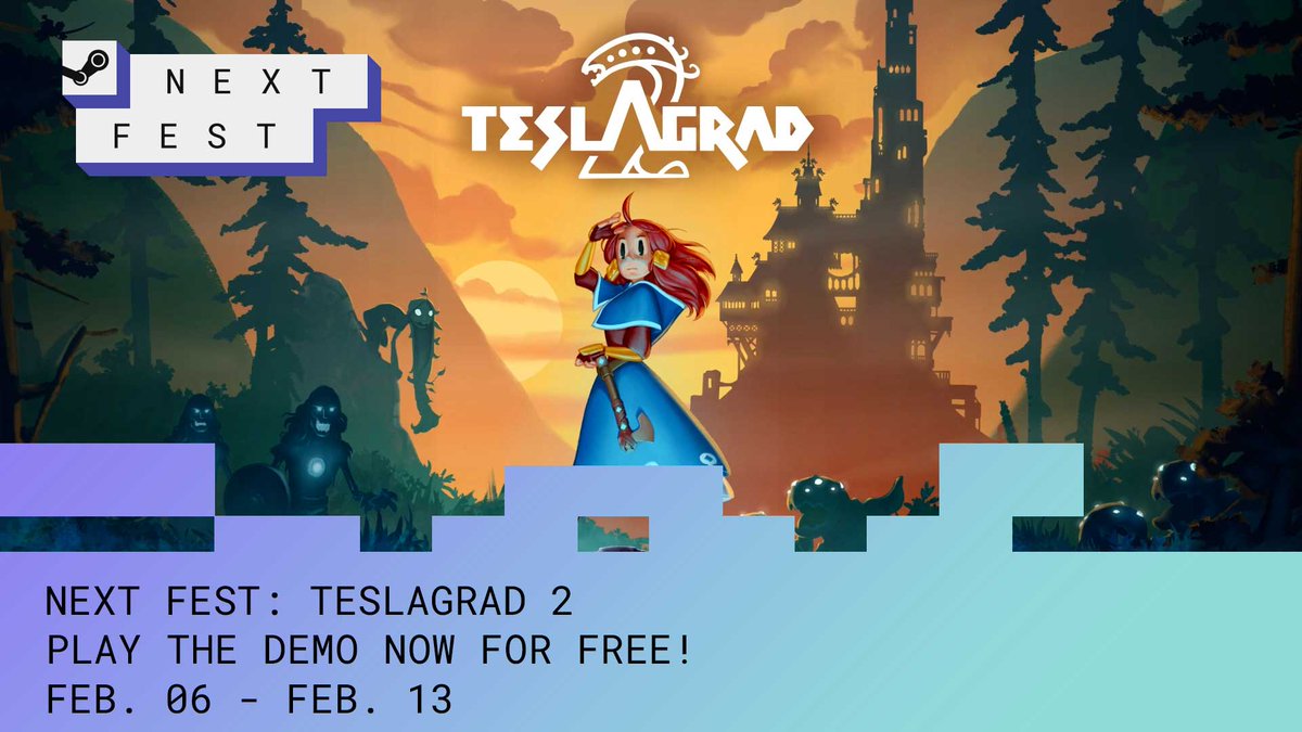 It’s been a JOY watching you all playing Teslagrad 2 for the last couple of days! 🧡

We’re halfway through Steam Next Fest, and want to make sure EVERYONE gets to try the game, so please spread the word, share and SHOUT IT FROM THE TOWER TOP!

⚡WISHLIST NOW⚡
#SteamNextFest