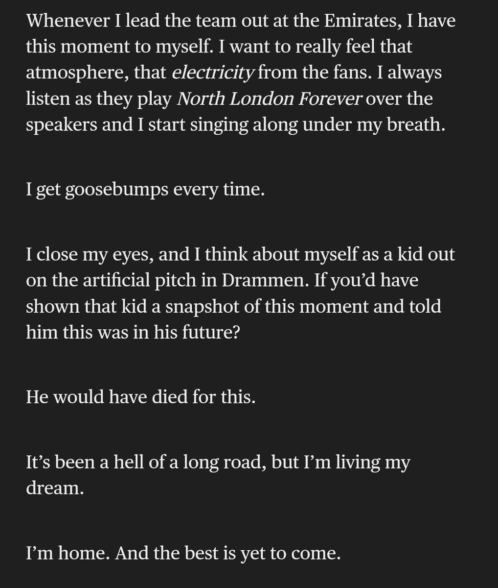 StoolSoccer's tweet photo. This quote from Martin Ødegaard is poetic.

Goosebumps. https://t.co/eX9NVicDU8