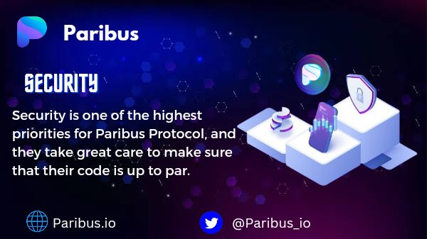 #PARIBUS SECURITY

<a href="/paribus_io/">Paribus</a> protocol, security is one of the highest priorities for, and they take great care to make sure that their code is up to par. 

Visit website for more ⬇️
🔗 Paribus.io

#DeFi #Crypto