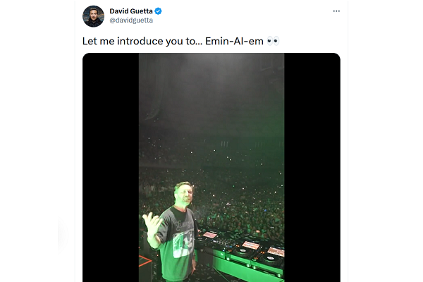 .@DavidGuetta Plays #Deepfake #Eminem With AI-Generated Lyrics and Voice at Concert - @VoicebotAI 
 bit.ly/3JURn7F
 #SyntheticMedia