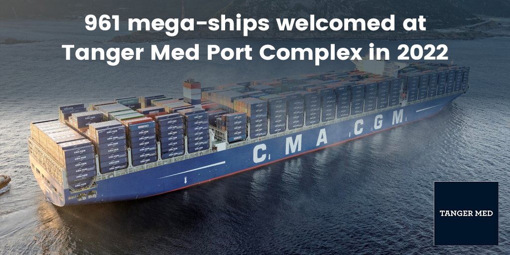 #2022InReview 
#TangerMed Port Complex welcomed nearly 961 mega-ships in 2022.
#TangerMed #Traffic #Logistics #MegaShips #AnnualResults #PortCallOptimization