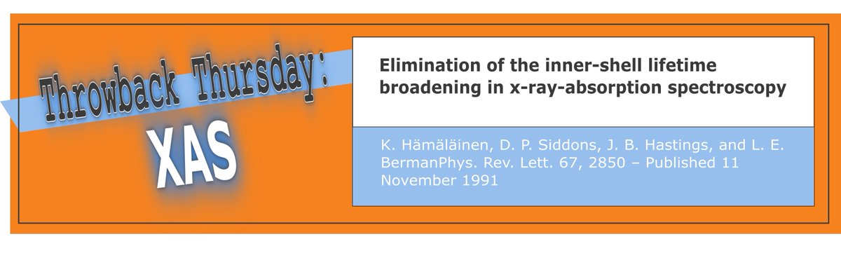 Throwback Thursdays - XAS

This paper was a jolt to the XAS community.  High-resolution detection selects an intermediate state and reduces lifetime broadening. HERFD has especially high impact in heavy element chemistry.  doi.org/10.1103/PhysRe…

#TBThursday 
#XAS