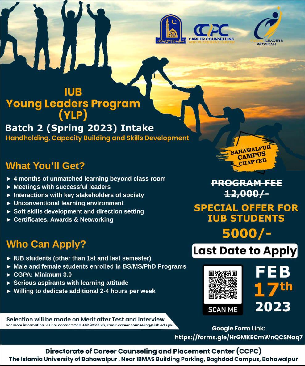 iubscsofficial's tweet photo. IUB Young Leaders Program (YLP) Batch 2 (Spring 2023) Intake . Special offer for IUB Students. #iubskillsandcareersociety #scs #youngleadersprogram #ylp https://t.co/Z6NWKS8k2y