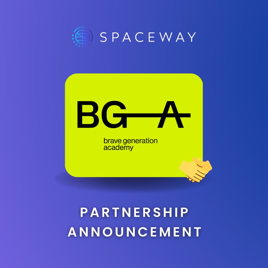 wearespaceway's tweet photo. 🚀 We're thrilled to announce our #newpartnership with the Brave Generation Academy! 

BGA mission is to #empower #younggenerations with the resources they need to succeed in life, through educational and personal development programmes ✨

#space #academy #educationpartnership https://t.co/YyL97JTbBx
