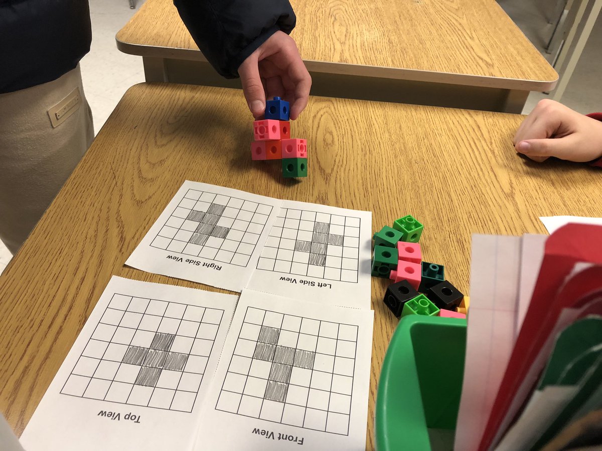 MissJadoonanan's tweet photo. Students are working together to create and solve each other’s slow-reveal perspective models on our snow day. Way to work together and problem solve 8s! @ArdaghBluffsPS @scdsbmath https://t.co/KwJKz7m6HT