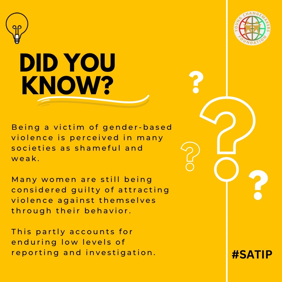 theycf_org's tweet photo. The main cause of the violence is the perpetrator.
It is very important to keep in mind that a person who has been affected by gender-based violence is never responsible for the perpetrator’s actions.
#SATIP #YCF https://t.co/F0OhfuAs1O