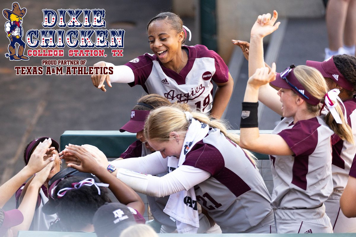 thedixiechicken's tweet photo. This afternoon, #DavisDiamond will be shining bright as Texas A&amp;M Softball gets the 2023 season underway!

When you head out to cheer on new coach Trisha Ford, be sure to look out for those #DixieChicken #FoulBalls coming off the bats.

#GigEm and good luck this season ladies! https://t.co/yE3W6ENtQb