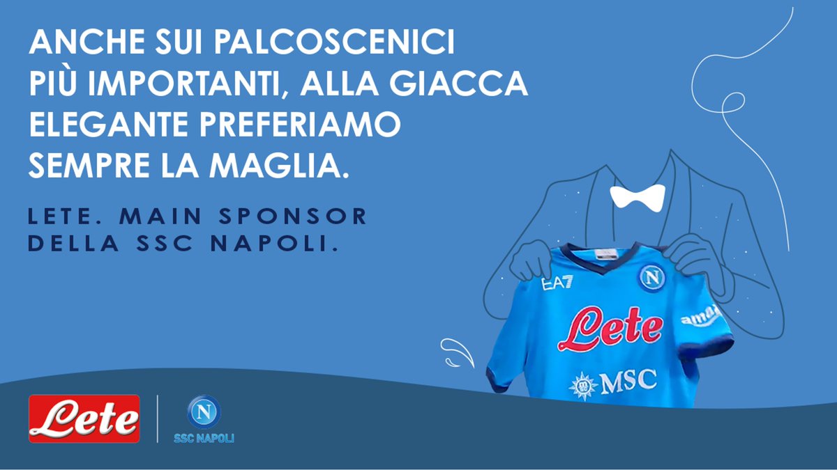 Il dress code per la prima serata non ci spaventa, la maglia azzurra va bene sempre. #AcquaLete #Sanremo2023 #SscNapoli  @sscnapoli