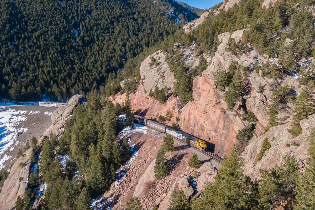 Operation Lifesaver leads Amtrak 5 at tunnel 3 west of Plainview, CO #amtrak #amtrakcaliforniazephyr #moffattunnelsubdivision #moffatroad #colorado #coloradomountains #rockymountains #thrutherockies #mainlinethrutherockies #drgw #denvercolorado #coloradotrains