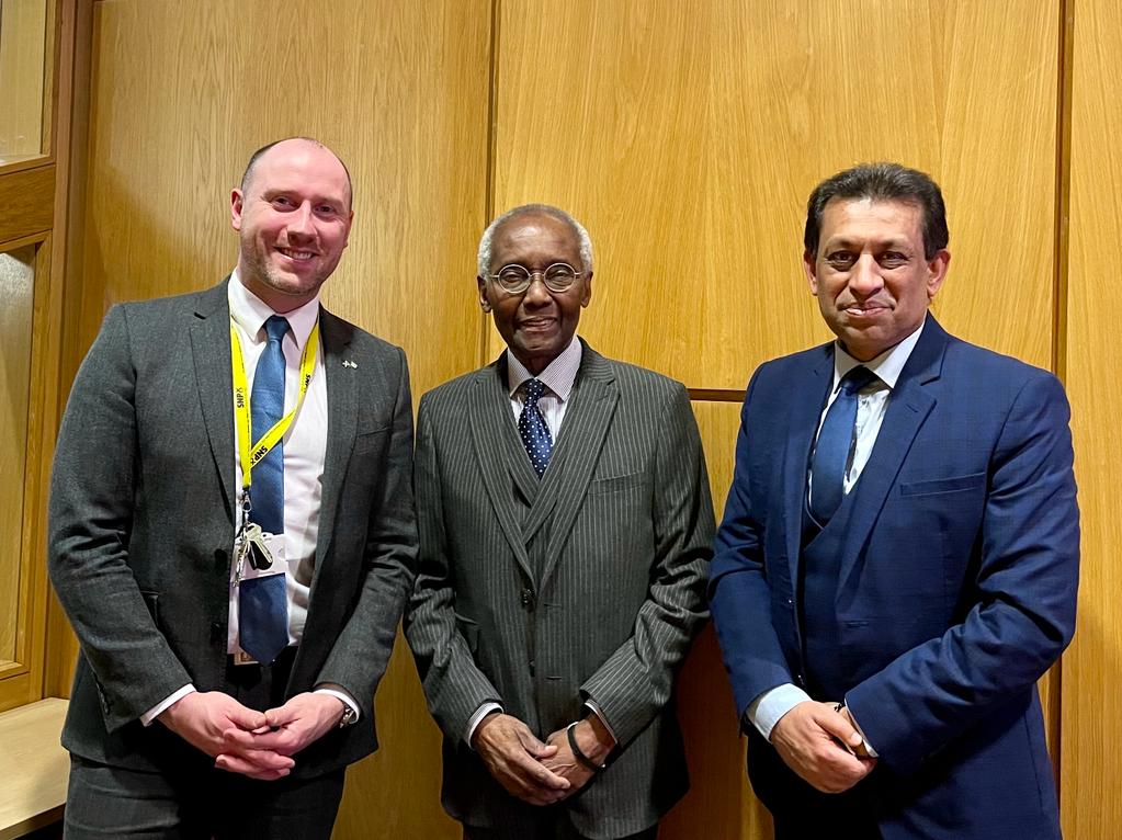 Productive discussions today at @scotparl with <a href="/SirGeoffPalmer/">Sir Geoff Palmer</a>  and @neilgraysnp, regarding the Empire, Slavery &amp; Scotland’s Museums Steering Group Recommendations on how Scotland should address complex historic legacies and racism within our institutions.