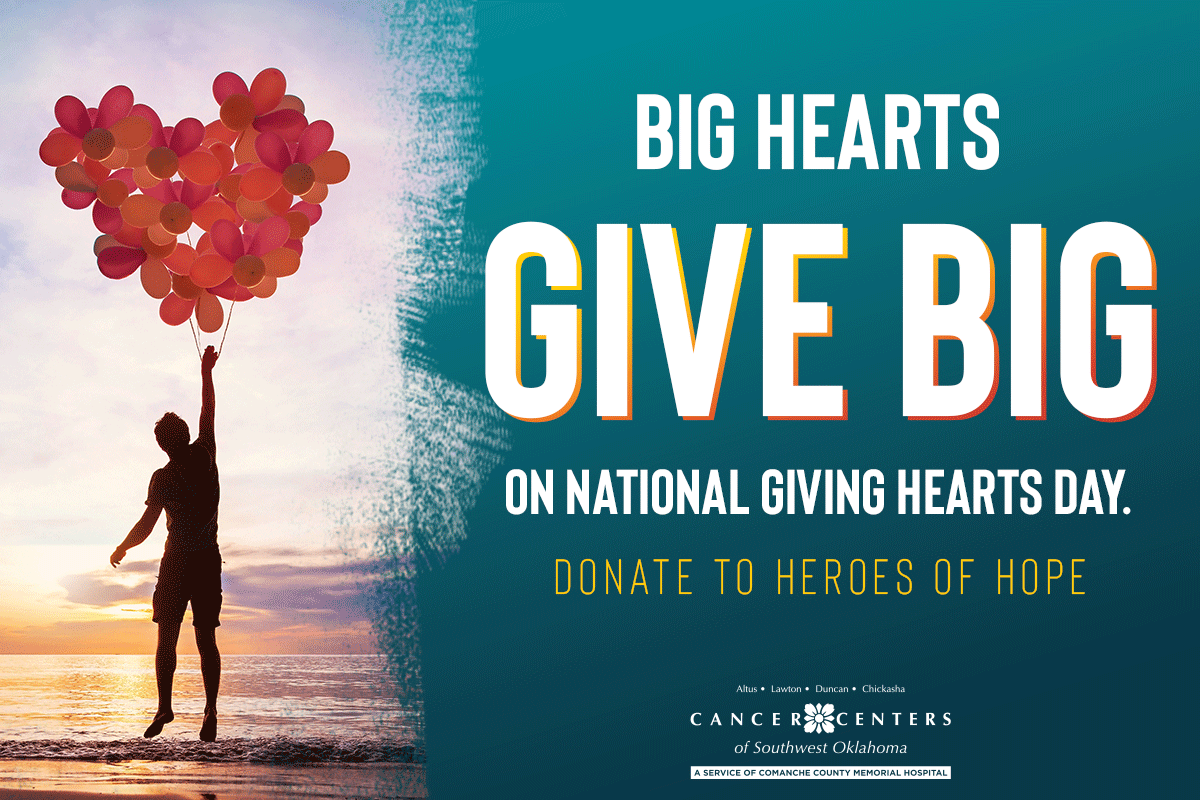 CCSWOK's tweet image. #GivingHeartsDay is recognized as the longest-running giving day in the United States! When you donate, you help make a huge difference in our patients' lives. bit.ly/3K3gyRL​

#CancerResearch #CancerTreatment #CancerSupport #Cancer #CancerPatients