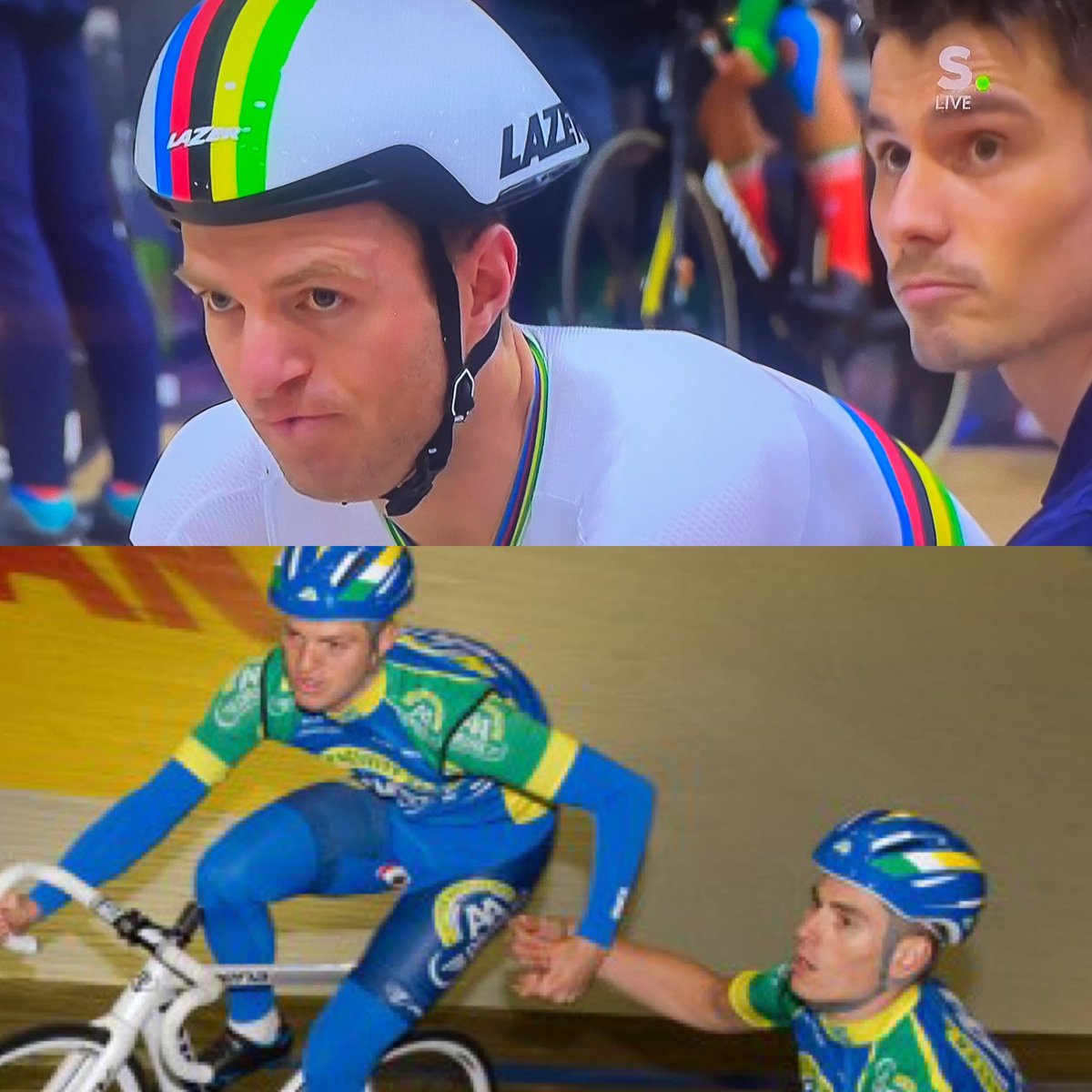 Na twaalf jaar nog steeds een team: <a href="/yoerihavik/">Yoeri Havik</a> <a href="/NickStopler/">Nick Stöpler</a>. #grenchen2023 #ekbaan #eurosport