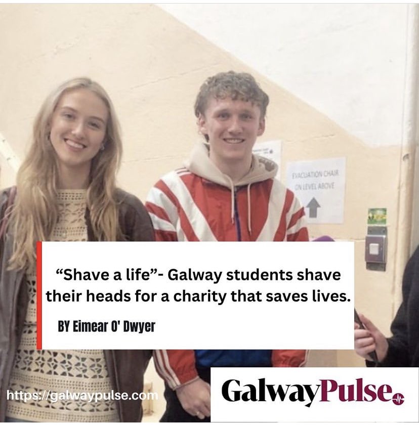 📸 @galwaypulse1 

Tonight (Thurs) is the night!

Thanks so much to @uniofgalway Med Soc who gathered lots of volunteers to take part in their Shave a Life Fundraiser tonight, Feb 9th 🤗 

We appreciate it💚 

Tickets: eventmaster.ie/event/xqxZtPyS…

Donate: idonate.ie/fundraiser/Uni…