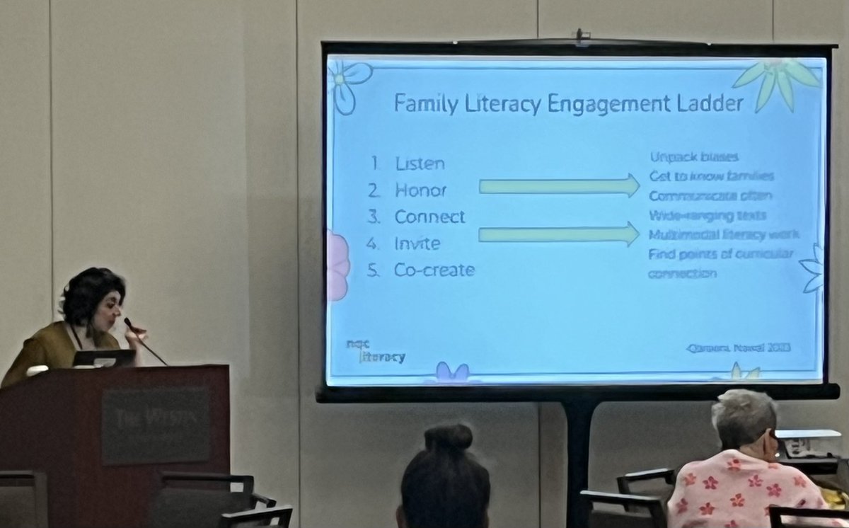 Always fascinated to hear  @NQCLiteracy share ways to engage and elevate families and caregivers in our literacy instruction. @stenhousepub #CCIRA2023