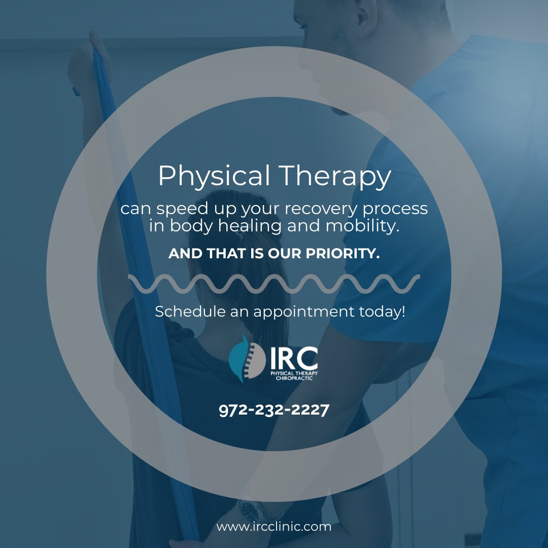 ircclinic's tweet photo. Is Your Healing Your Priority?
Physical Therapy is a vital part of recovery after surgery.
It can help you heal faster, improve your flexibility and range of motion and minimize scar tissue development.
#Ircclinic #Physicaltherapy #chiropractic #chiropractor #healing #postsurgery https://t.co/WfYm4YzlgC