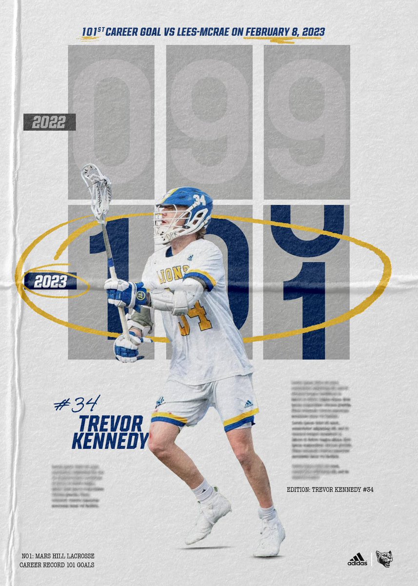 Congratulations to Senior Attackmen Trevor Kennedy on scoring his 100th and 101st career goals last night! #BigShooter #GoHill