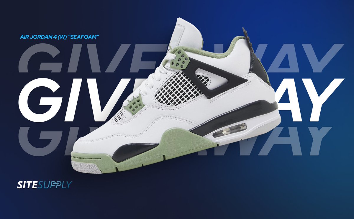 🎉 AJ4 SEAFOAM GIVEAWAY 🎉

1x Air Jordan 4 Seafoam (Any Size) 👟

1️⃣ Retweet &amp; Like 
2️⃣ Tag a friend
3️⃣ Must be following <a href="/TheSiteSupply/">SiteSupply</a> <a href="/TSSPlus/">TSS+</a>

Drawing winner on Saturday, 2/11 @ 8PM EST ⏳