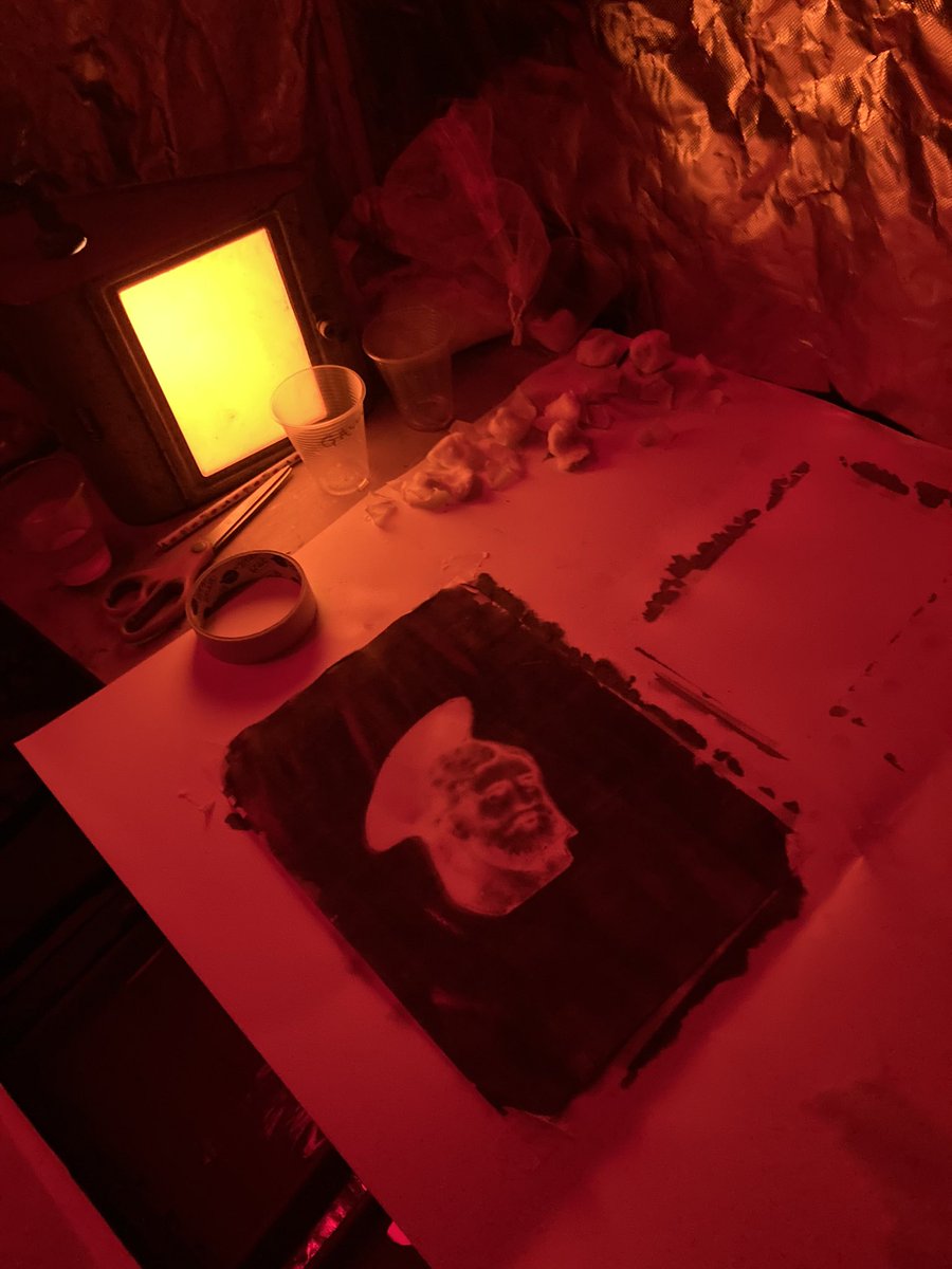 jo_gane's tweet photo. An inspiring day of work today @bodleianlibraries recreating a Talbot negative using congruent photo-chemistry and the original 15th C. glass in their collection for the upcoming exhibition opening on 16th March. Thanks to @phillip_rabbits
#calotype #photogenicdrawing #talbot https://t.co/XsXHipmXkR