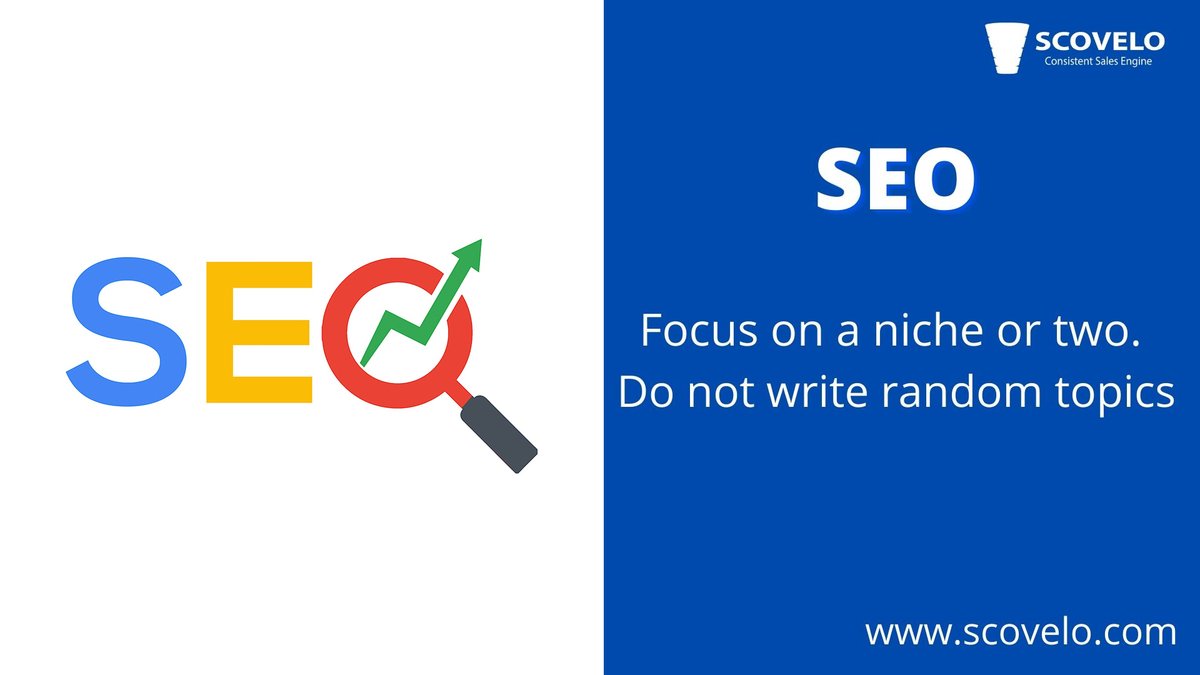 scovelodigital's tweet image. You will have to focus on one or two niches when you would write blogs. The focus will help you reach out to the right audience. 
Visit - scovelo.com/content-market… for more.. 

#blackhattechniques #offpageoptimization #seo #offpageseo #ScoVelo