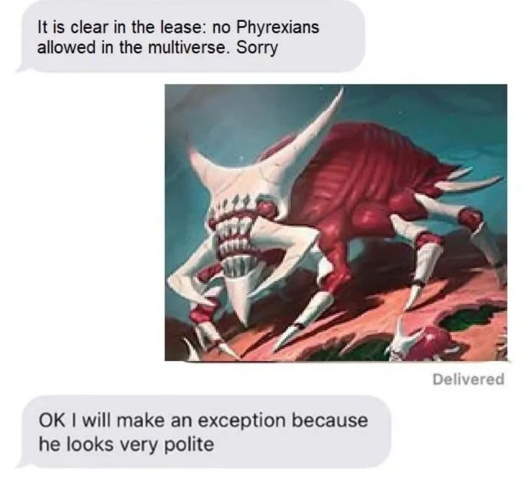 CarbonGlitch13's tweet photo. This Mite be the only exception!

#cEDH #MTG #MTGArena #MagicTheGathering #MTGA #EDH #Commander #mtgmemes #MTGCommander #mtgcards #MTGEDH #MTGModern #MTGStandard #dnd #ttrpg #mtgfinance #MTGArt #MTGPhyrexia #MtGONE #MTGPhilly #MTGDMR #MTGSecretLair credit: mtgarena https://t.co/f2S2K47jfu