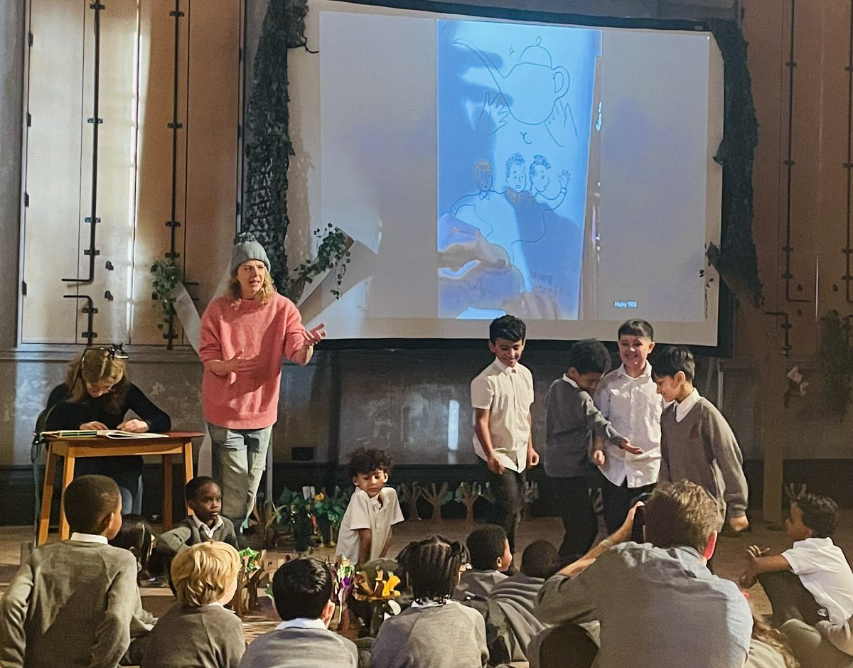 CEP_Wandsworth's tweet photo. Fantastic performances from @PrimaryGriffin today as they broke in to @battersea_arts with @kit_theatre declaring a #ClimateEmergency! For  EnviroTakeover supported by @wandbc Wandsworth Grant Fund. Great to see all of the pupils so passionate &amp; engaged #TogetherOnClimateChange https://t.co/Vm8REEqyzA