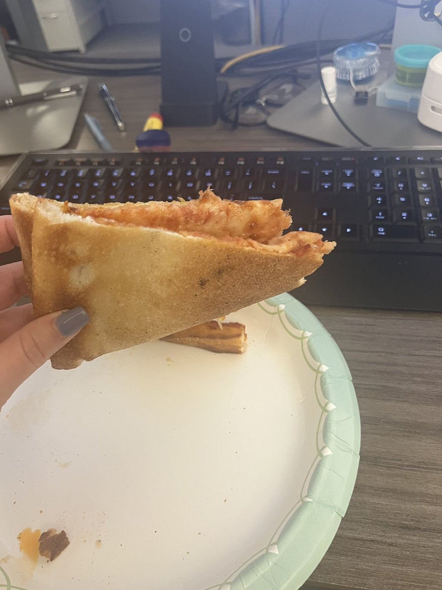 GLMXTech's tweet photo. Happy National Pizza Day! Help us settle the age old debate of the correct way to eat pizza! Stack them, cut it, add some salad or fold it? #NationalPizzaDay #GLMX https://t.co/sRn7NTPBYN