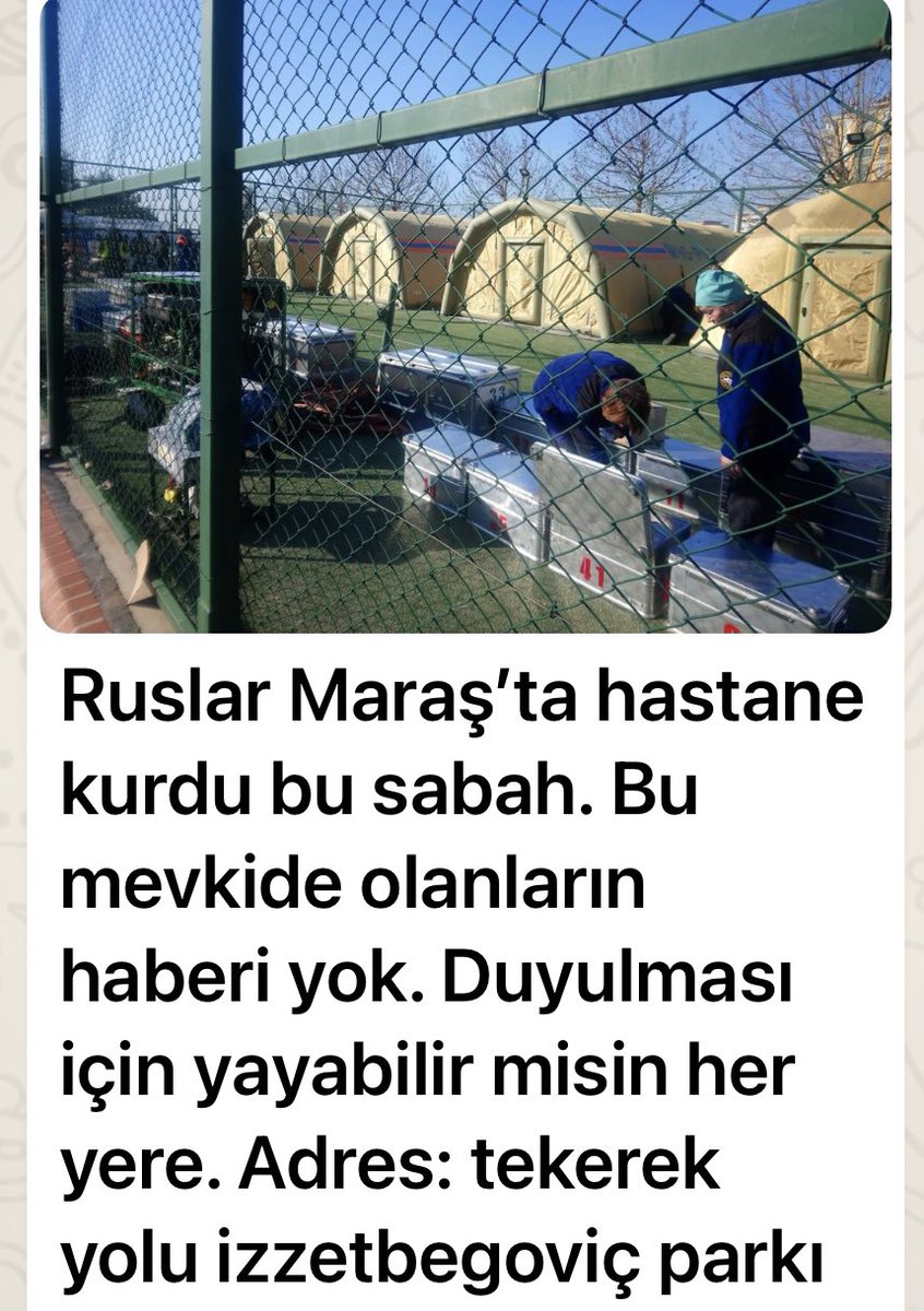 DemetDKry's tweet photo. Ruslar Maras ta hastane kurdu..duyurabilir miyiz?
@ahbap @OguzhanUgur @BabalaTv @haluklevent https://t.co/w2URa6sV1l