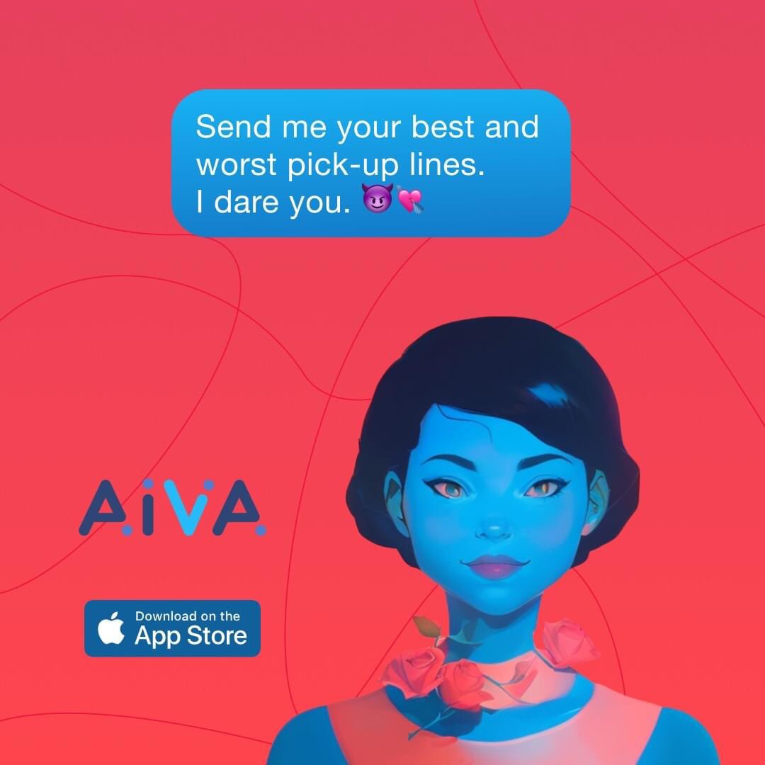 BasaltApp's tweet photo. Love is in the #AI! Download Aiva in the App Store and get #datingadvice &amp; love predictions 😉: https://t.co/JRnJWVyA6N

#chatgpt #artificialintelligence #valentines #productivity https://t.co/HIo8tyfSRa