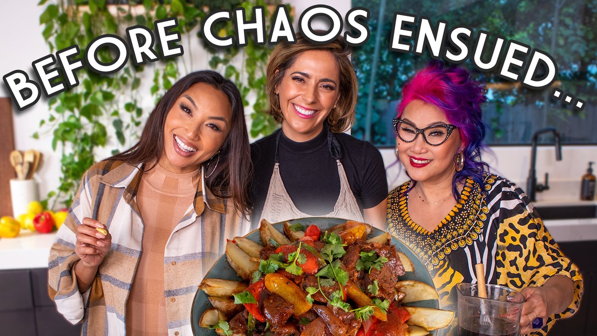 jeanniemai's tweet photo. We’re bringing Peru and Argentina to the kitchen with our special guest chef! This may or may not be another extremely chaotic cooking episode. Watch here: https://t.co/ew6gUpVPKY #HelloHunnay https://t.co/DXrwgEnxWV