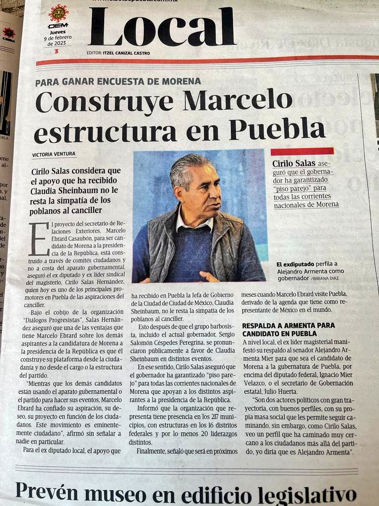PueblaConEbrard's tweet photo. #MarceloEbrard construye trabajo y compromiso diario con la ciudadanía, por eso y más Puebla #ConMarceloSÍ .
#DialogosProgresistas @CiriloSalasH https://t.co/xEMNHbxeTj