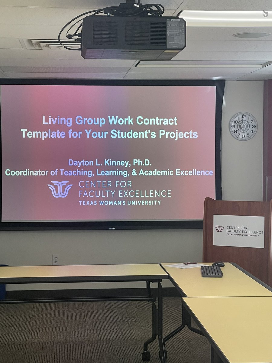 12pm In-person Workshop today @cfetwu (Stoddard Hall 308)! Come join us for an #interactive gathering on Group Work Contracts led by myself. 😁 <a href="/txwomans/">Texas Woman's University</a>