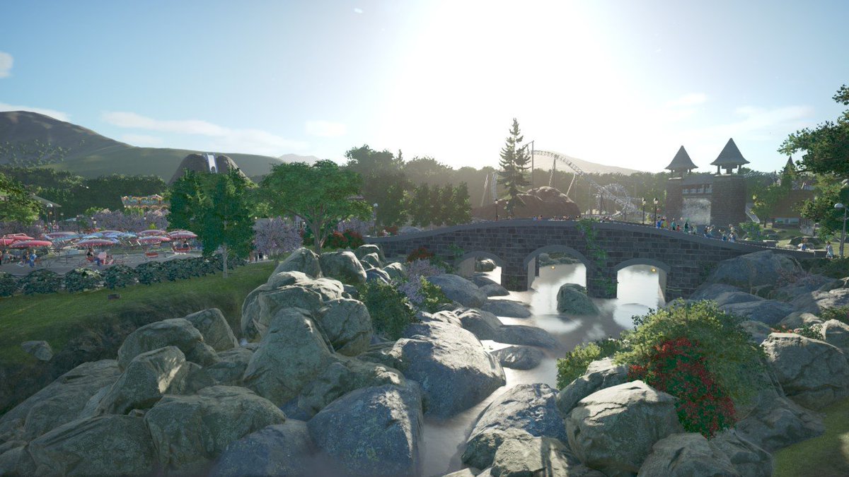 PlanetCoaster's tweet photo. Make your way over the bridge into LECOEUR LAND by Lucas 🌉 A delightful adventure awaits you this 
#ConsoleWednesday. 🌊

Get it over on the #FrontierWorkshop for Xbox: https://t.co/xbzTlKKDBd https://t.co/5RsB0EPit4
