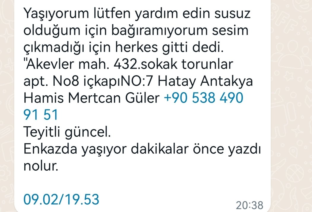 #deprem #hatayantakya #AHBAP #AFADhatay #özgürdemirtaş <a href="/ahbap/">Ahbap</a> <a href="/DepremDairesi/">AFAD Deprem</a> <a href="/haluklevent/">Haluk Levent ( Ahbap Ekibi )</a>