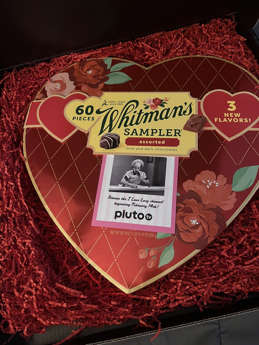 rickyvalero_'s tweet image. Shout out to my friends at @PlutoTV for the amazing box of chocolate in celebration of I LOVE LUCY coming to Pluto TV on Valentine's Day! I can't wait to binge-watch my all-time favorite TV show!