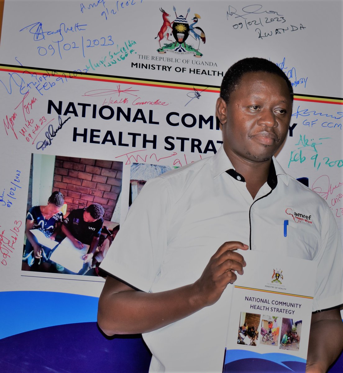 Amref_Uganda's tweet photo. Today @Amref_Uganda 's @tkapsandui76  represented @Amref_worldwide at the launch of the National Community Health Strategy. Strong community health systems  are  key in delivering high quality &amp; equitable health services, particularly to vulnerable &amp; rural communities.   #CHWs https://t.co/WJzMDHBhlj