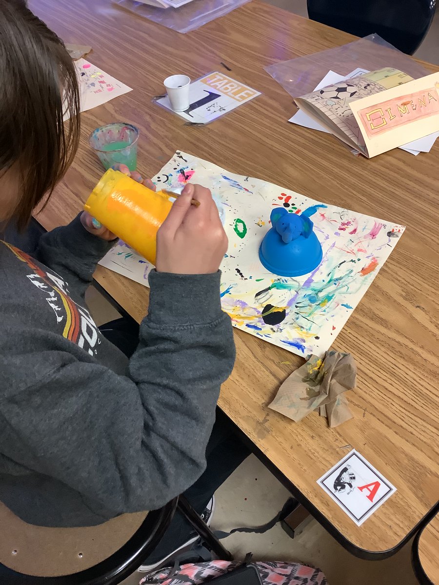 6th grade and ACP are working together to create canopic jars like Ancient Egypt. We only had paint in one student‘s  hair 😂and  all  students  had  a  blast! <a href="/afischer223/">Angela Fischer</a> <a href="/OPS_RMMARRS/">Marrs Middle School</a>