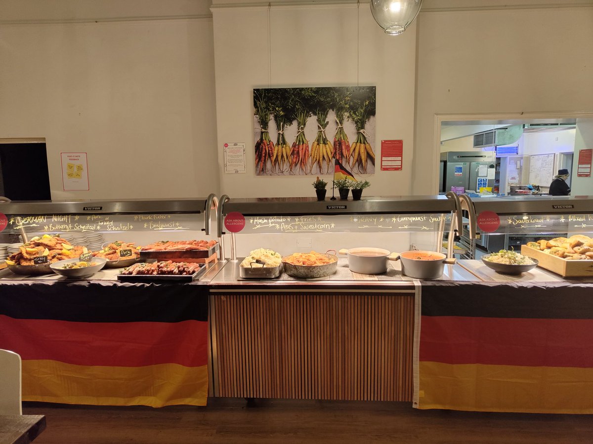 German themed dinner for the boarders <a href="/ScarColl/">Scarborough College</a> 
Butternut, Turkey or Pork Schnitzel, Bratwurst, Mash Potato, Currywurst Sauce and homemade Sauerkraut, Herby Flatbread <a href="/ScarCollFoodies/">Scarborough College Catering - Holroyd Howe</a> <a href="/AJ3778/">Alison Higgins</a> <a href="/GuyEmmett/">Guy Emmett</a> <a href="/CashellTim/">Tim Cashell</a>
<a href="/chefbenji64/">Ben Cook</a> <a href="/OliCullers/">Oli Cullingworth</a> <a href="/pammybabe68/">pamela dixon 🐝</a>