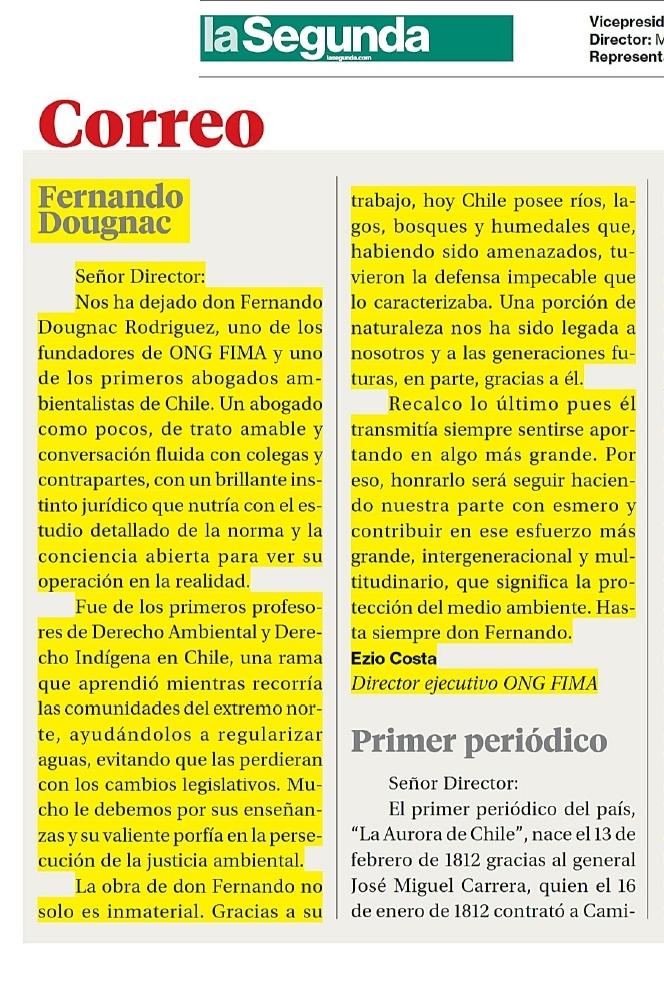 Un homenaje, mínimo, a la memoria de don Fernando Dougnac.