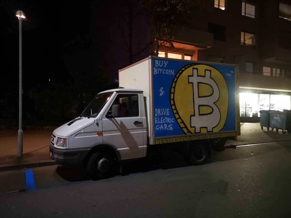 Buy #bitcoin drive #electric car 😜 happy evening from #Zuerich