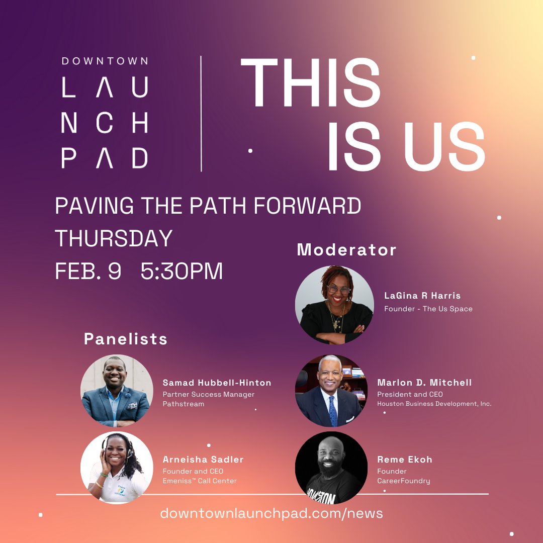 Join us today for "This is Us - Paving the Path Forward For Black Entrepreneurs" a panel discussion on Black entrepreneurs' success in scaling their businesses and the best advice for early and aspiring business owners. 
RSVP: pavingthepath.eventbrite.com
