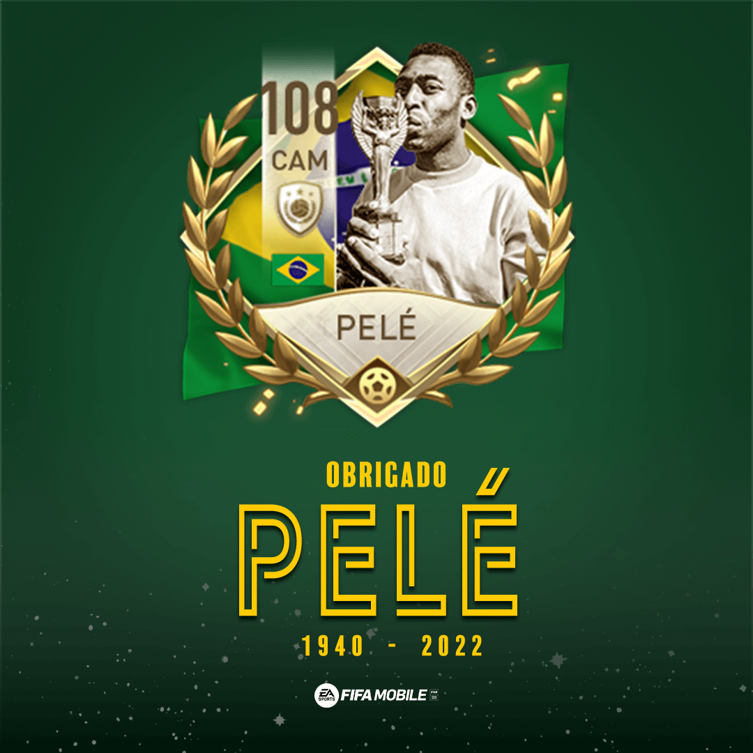 Obrigado, Pelé 👑

Celebrate his top career moments to earn a 108 OVR ST, CF, or CAM Event ICON 🇧🇷

Starting today at reset.
