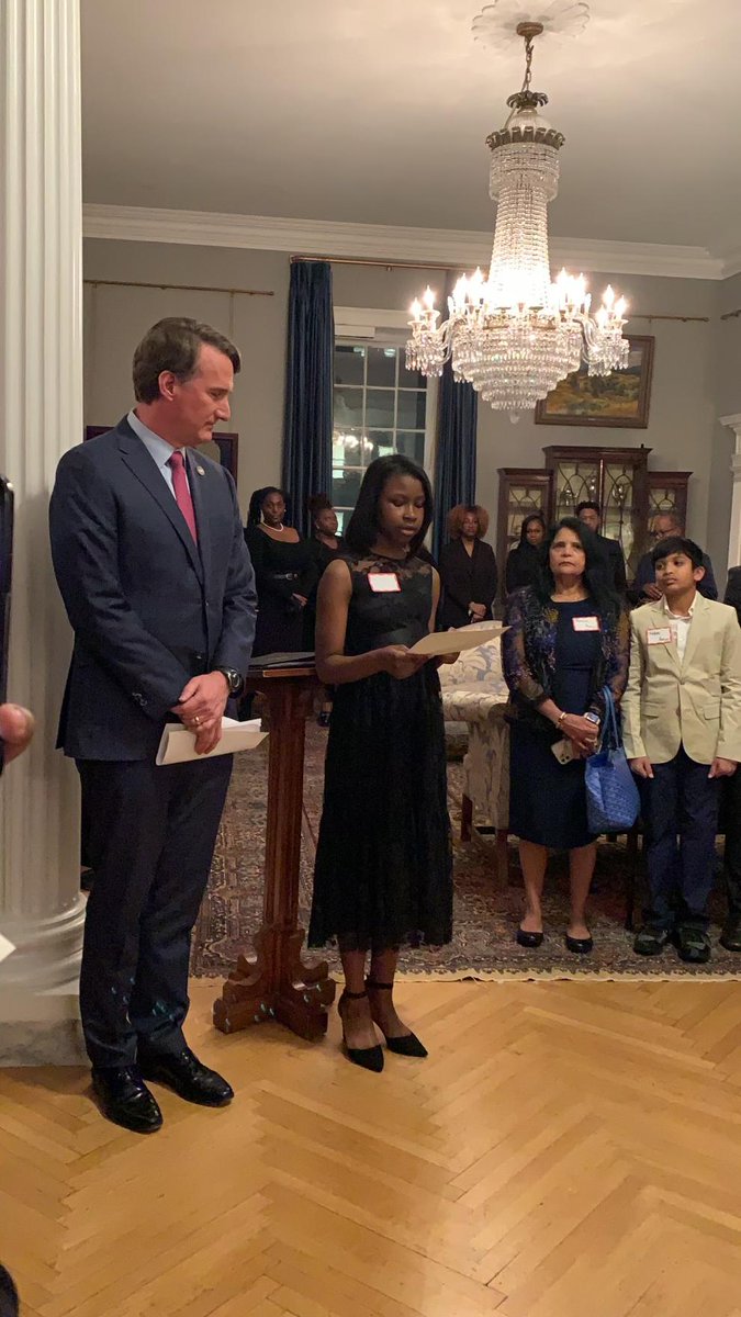pcps_va's tweet photo. #WhatAHonor : Monday evening, Ariyah Lambert from @WalnutHillES attended a reception at the governor's mansion for Black History Month and recited Love Each Other by Nikki Aksamit (MLK Poem) at the reception. Way to go, Ariyah!👏 We're so proud of you!🙌 @GovernorVA https://t.co/PZ36AuixJo