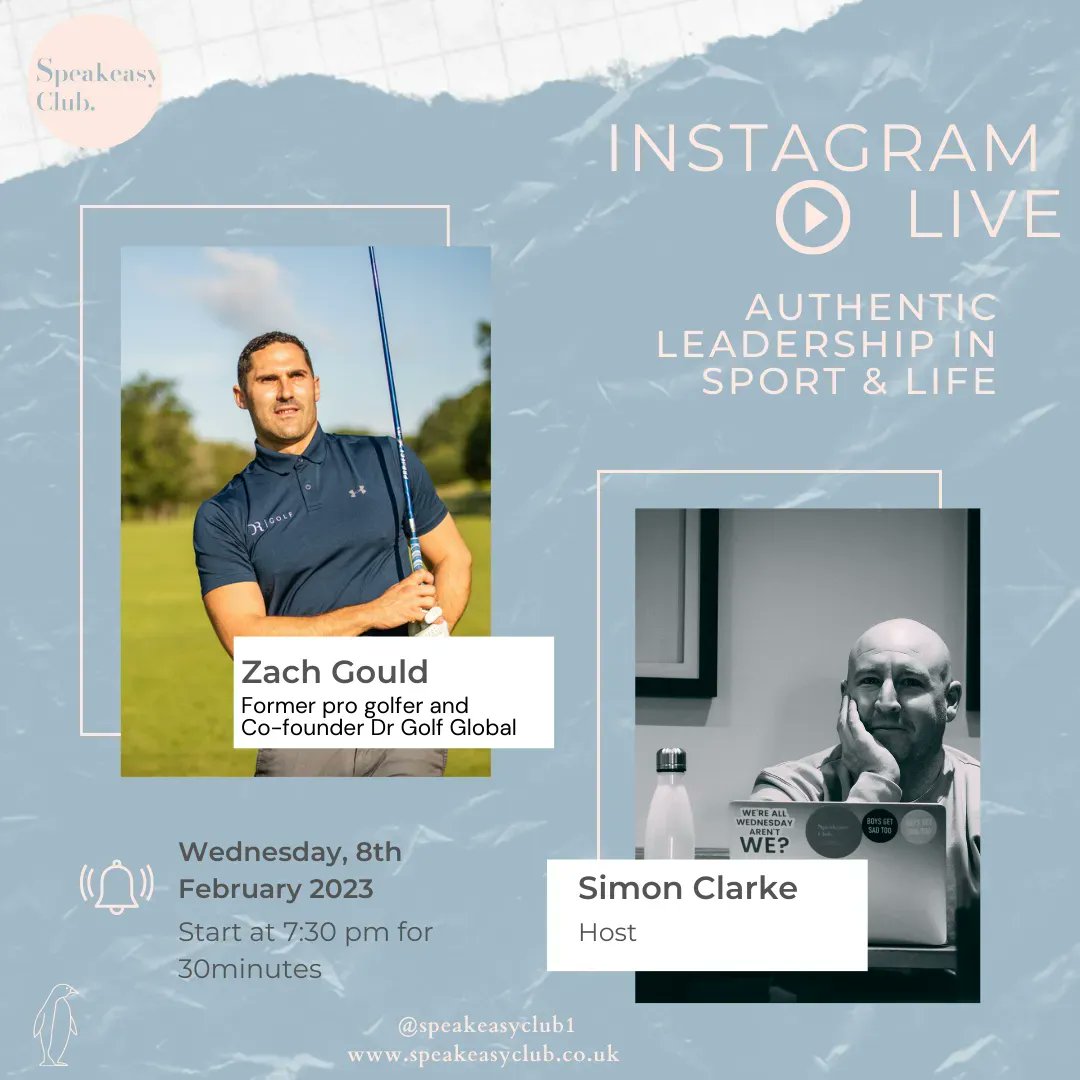SpeakeasyClub1's tweet photo. Enjoyed last nights 2nd, authenticity in sport &amp; life chat with @drzachgould  

Here's the link to our 30minute chat: 

https://t.co/mwHX8AnRCy 

Check out the game changing work that’s going on over at @drgolfglobal 

#instagramlive #authenticity #trust #accountability https://t.co/2HgmfVS07v