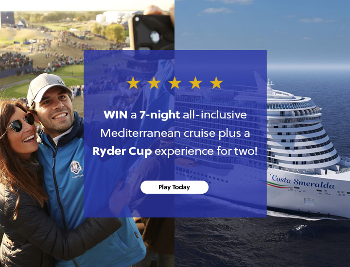 It keeps getting better!

🇪🇺Win the Ultimate Ryder Cup Experience!🇪🇺

⛴️ 7-night all-inclusive cruise onboard Costa Smeralda
🥘 All-inclusive food, drink &amp; port charges
🎟️Tickets to Ryder Cup 2023 in Rome

Play Today: bit.ly/3XhGm3g

 #GolfLottery #RyderCup