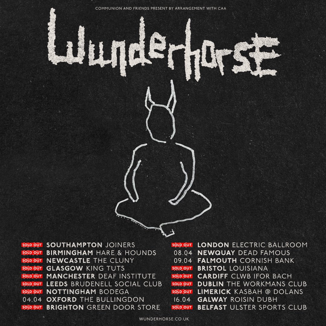Our London show is now sold out and only a few tickets remain for the rest of the tour. Tickets here: wunderhorse.lnk.to/Tour2023