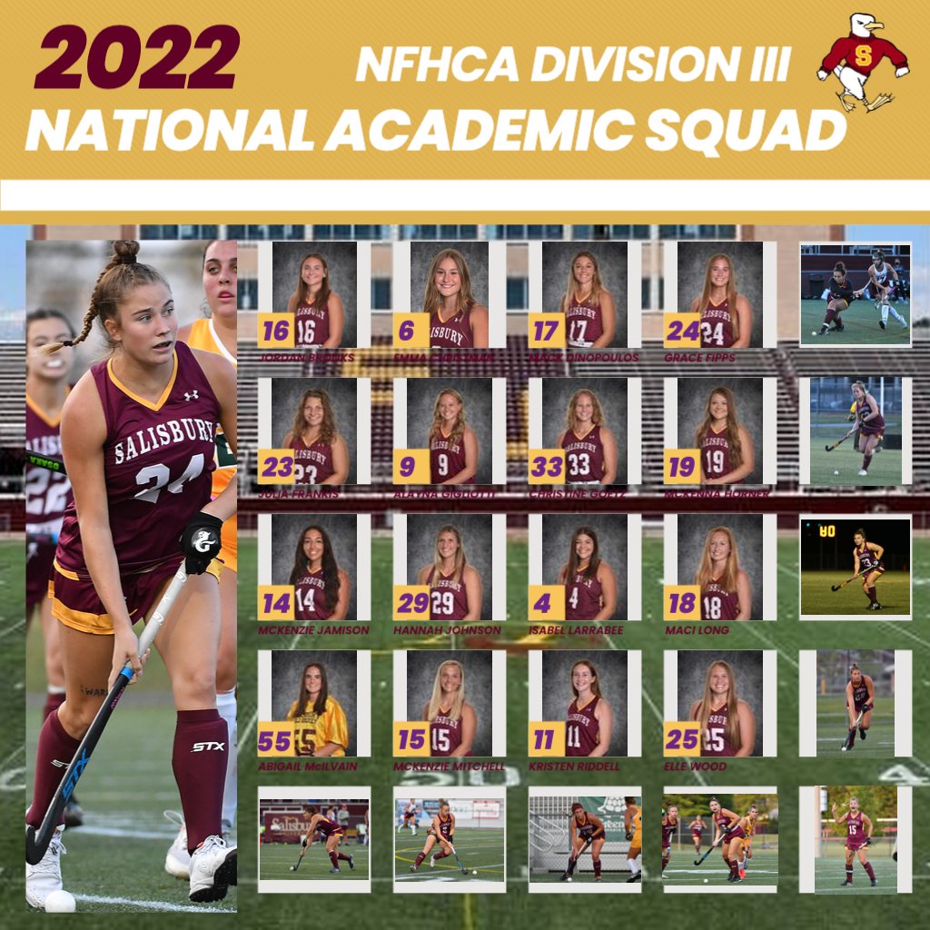Congratulations to our 15 Student Athletes that were recognized on the NFHCA National Academic Squad for maintaining a 3.5 or higher GPA! #GoGulls #SUFH #SmartGulls